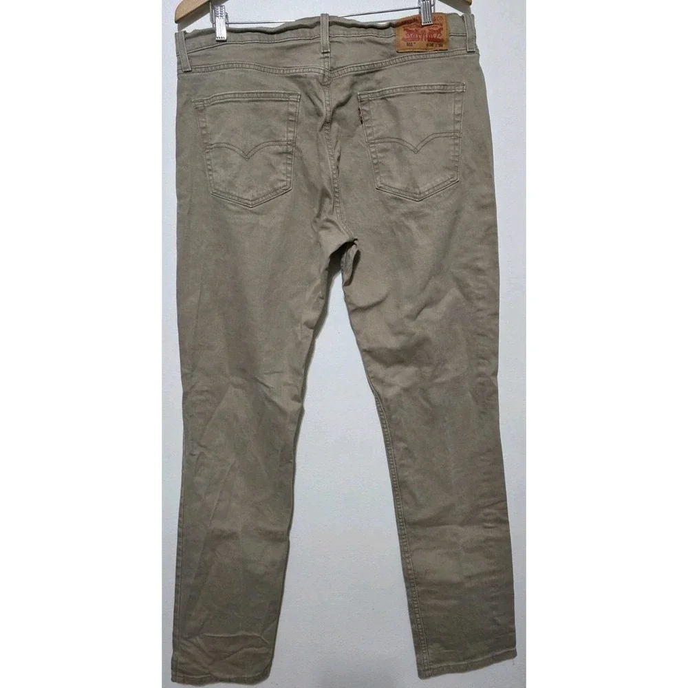 Levi's 511 Mens Size 36X34 Tan Khaki‎ Jeans Slim Fit Pants EUC